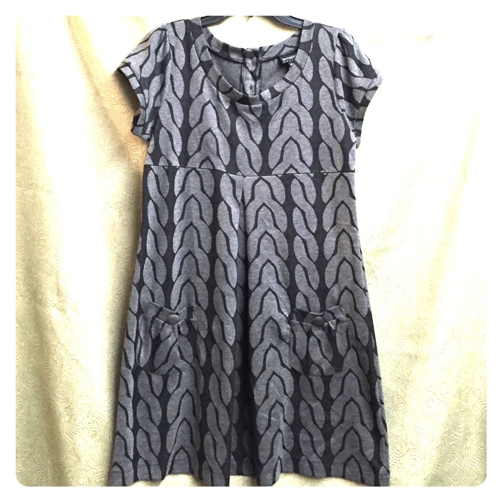Enfocus Studio Gray and Black Mini Dress